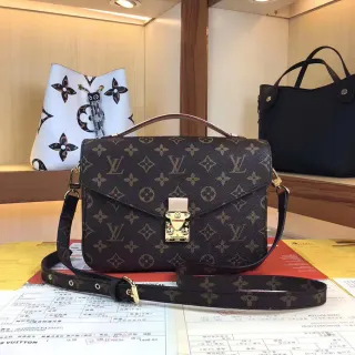 Louis Vuitton Pochette Metis Brown Beige Monogram Canvas Flap-Top Underarm Bag