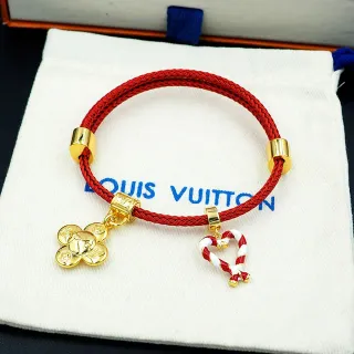 Louis Vuitton سوارة حبل مضفر أحمر بلون ذهبي كارم