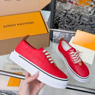 Louis Vuitton Zapatillas Plataforma Lifestyle Rojo Croc Embossed