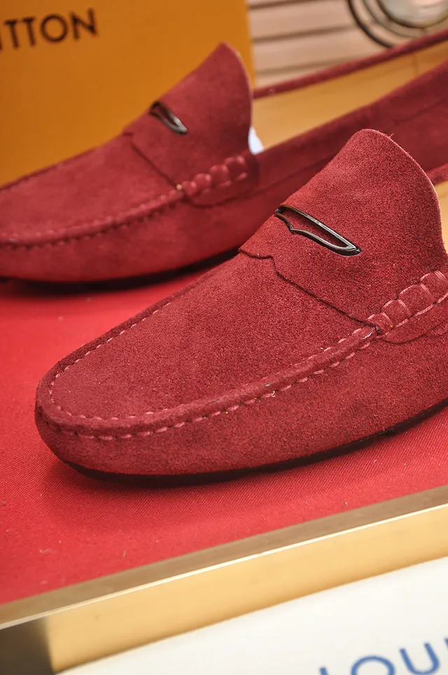Louis Vuitton Red Suede Bit Loafers 2