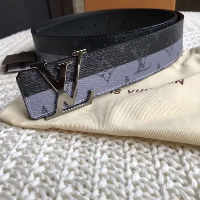 Louis Vuitton Reversible Belt Gray Black Monogram Canvas Leather Belt 2