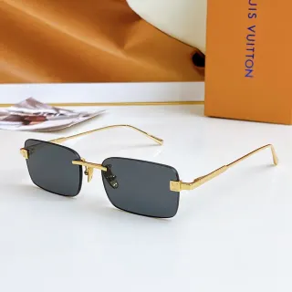 Louis Vuitton Rimless Rectangular Gold-Tone Gradient Sunglasses