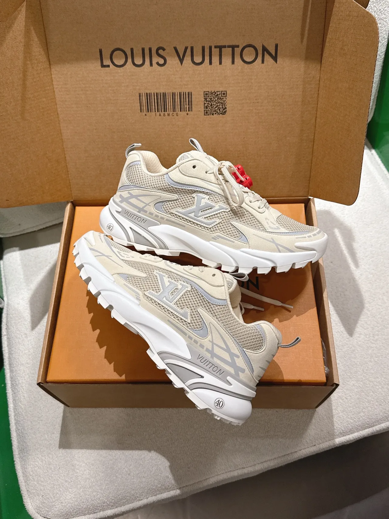 Louis Vuitton Run Away Beige Gray White Chunky Sneakers 3