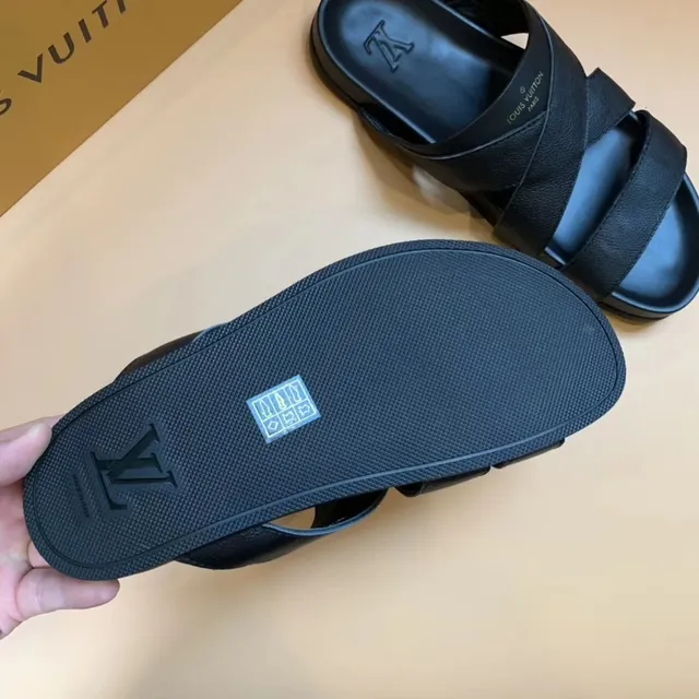 Louis Vuitton Run Away Black Cross-Strap Molded Sole Slippers 5