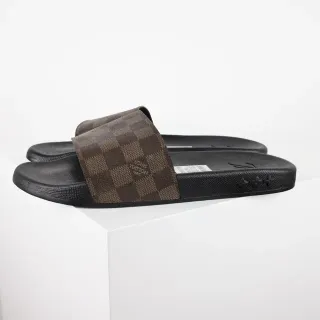 Louis Vuitton Run Away Slide Damier Ebène أسود وبني شرابات