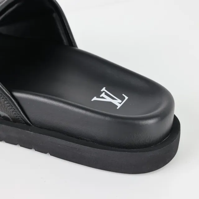 Louis Vuitton Run Away Slides Black Monogram Eclipse Slippers 4