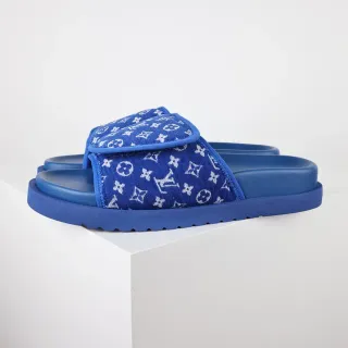 لويس فيتون Run Away Slides Blue Monogram نعال