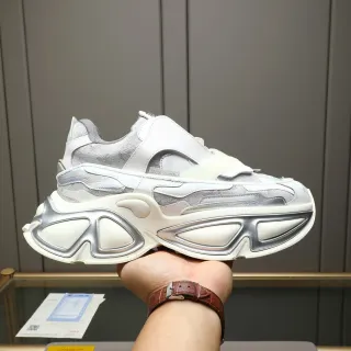 Louis Vuitton Run Away White Silver Sculpted Sole Layered Mesh And Leather Upper Chunky Sneakers