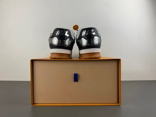 Louis Vuitton Prata Marrom Metálico Couro Rachado Superior Layered Sola Branco/preto/goma Sneakers Lifestyle 16