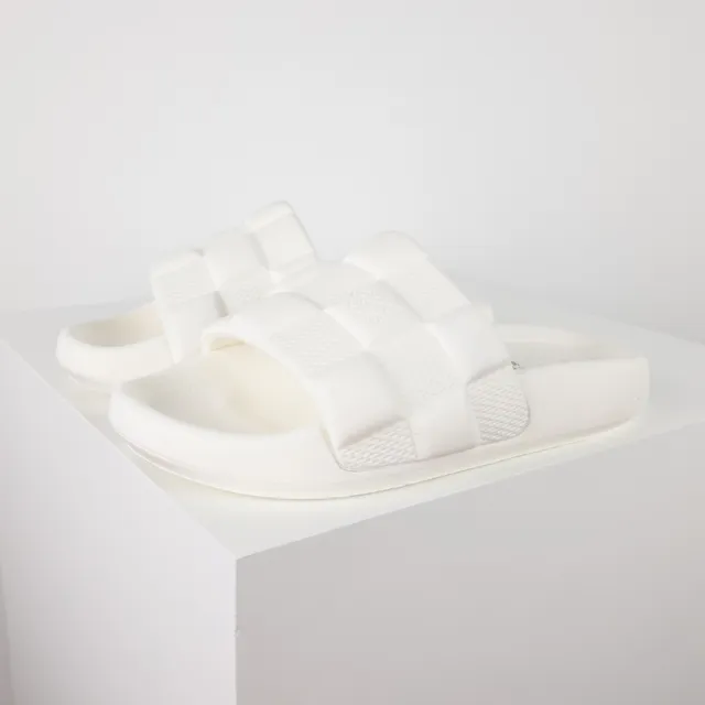 Louis Vuitton Slide White Quilted Checkerboard Slipper 2
