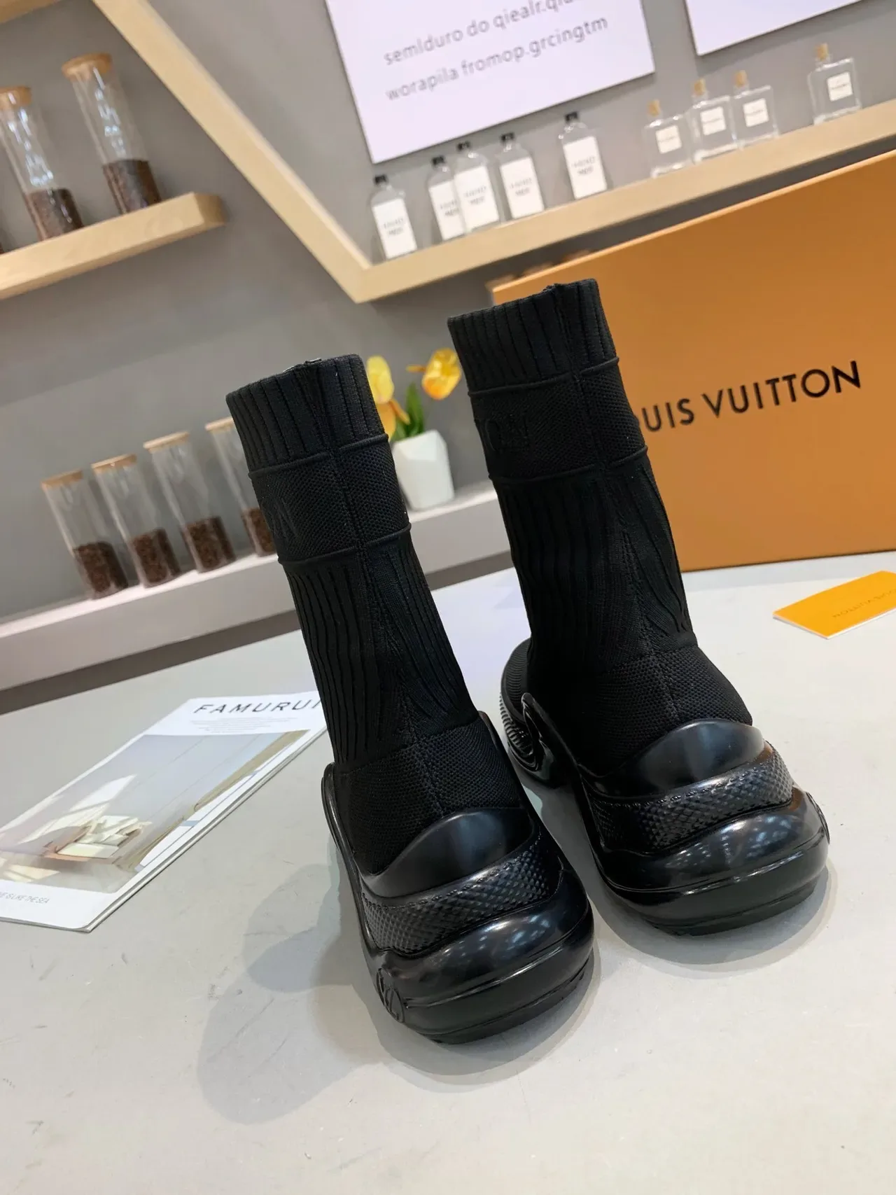 Louis Vuitton Speed Trainer Black Sock-Fit Lifestyle Sneakers 2