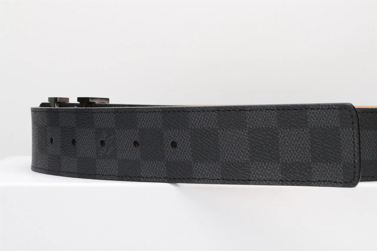 Louis Vuitton Turnlock Belt Damier Graphite Black Leather Belt 4