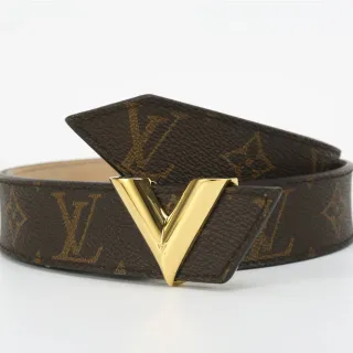 Louis Vuitton V-Buckle Monogram Canvas বাদামী চামড়ার বেল্ট