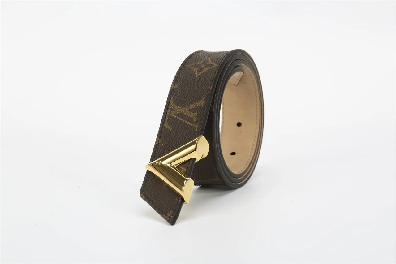 Louis Vuitton V-Buckle Monogram Canvas Brown Leather Belt 6