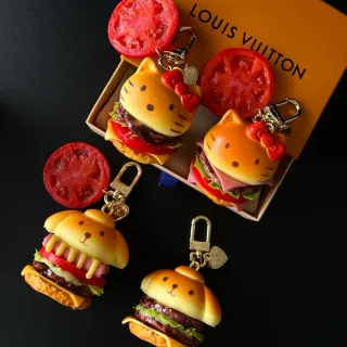 Louis Vuitton Yellow Red Burger-Shaped Character-Themed Crossbody Bag