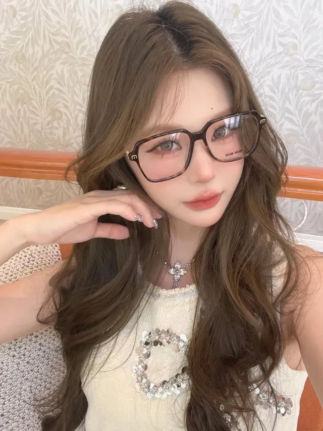 Miu Miu أسود بني إطار مستطيل أسيتات بناء نظارات بصرية 2