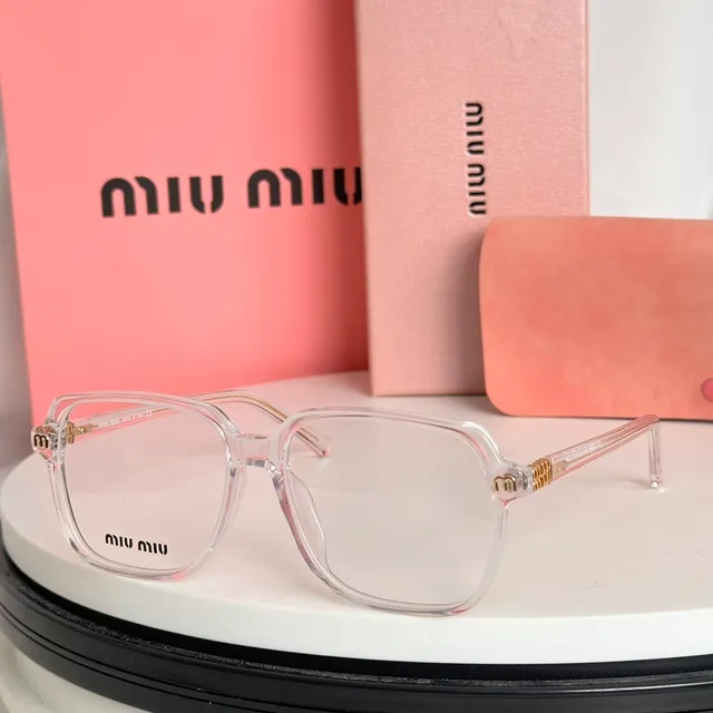 Miu Miu أسود بني إطار مستطيل أسيتات بناء نظارات بصرية 7