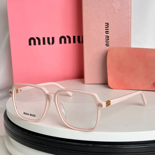 Miu Miu أسود بني إطار مستطيل أسيتات بناء نظارات بصرية 9