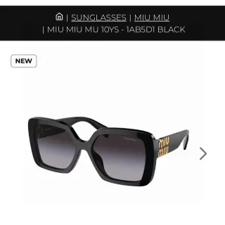 Miu Miu MU 10YS काली ओवरसाइज स्क्वेयर सनग्लासेस