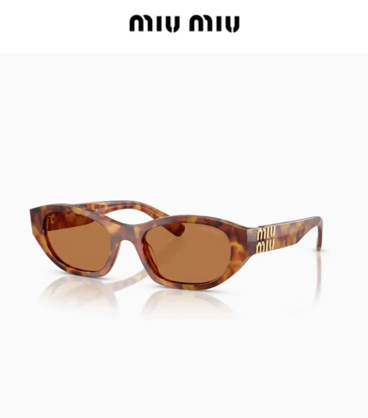 Miu Miu Wander काला एसीटेट सोने का लॉगो सनग्लासेस 7