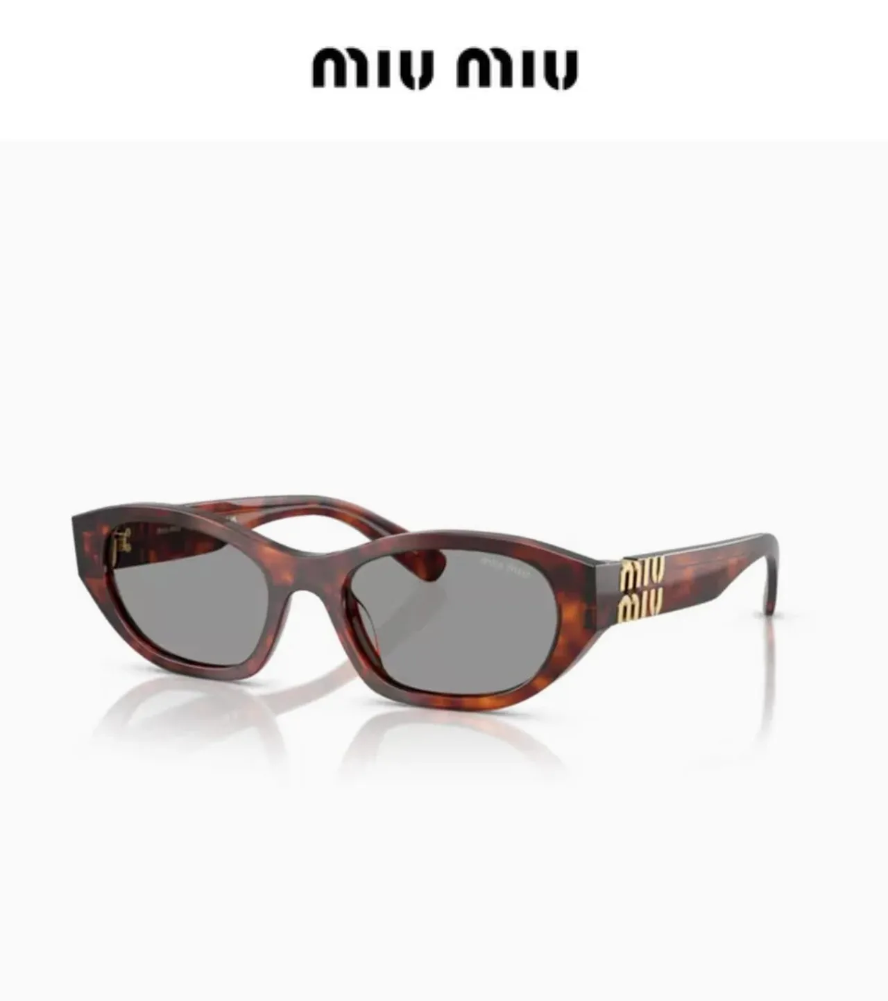 Miu Miu Wander काला एसीटेट सोने का लॉगो सनग्लासेस 8