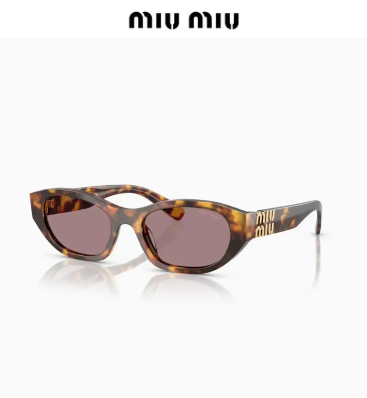 Miu Miu Wander काला एसीटेट सोने का लॉगो सनग्लासेस 9