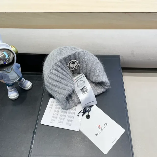 Moncler Gorro Cinza Malha Punho Dobrado 2