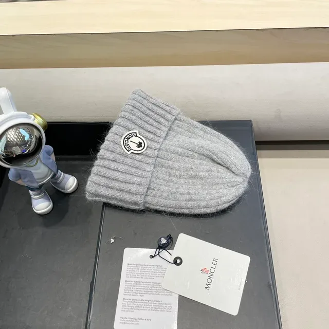 Moncler Gorro Cinza Malha Punho Dobrado 3