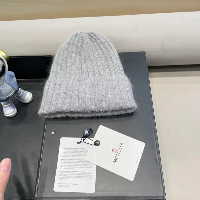 Moncler Gorro Cinza Malha Punho Dobrado 4