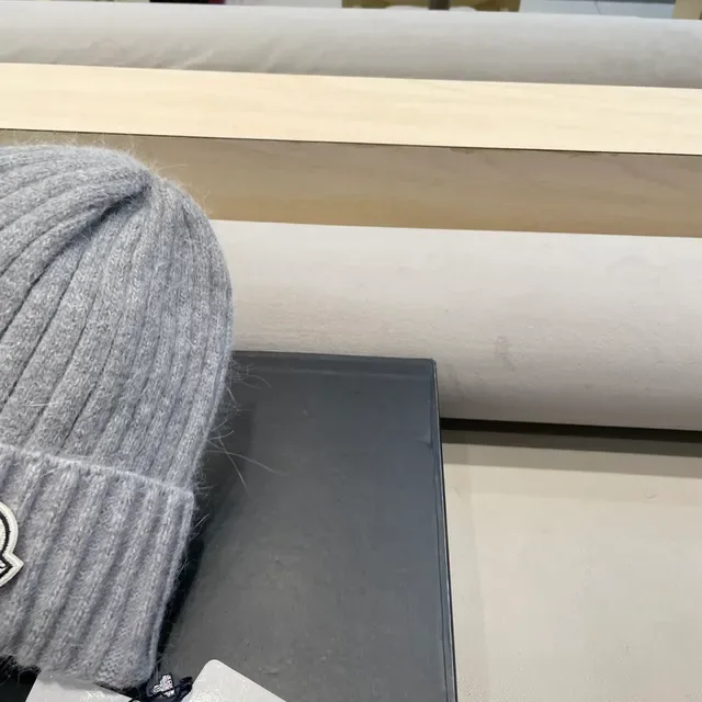 Moncler Gorro Cinza Malha Punho Dobrado 5