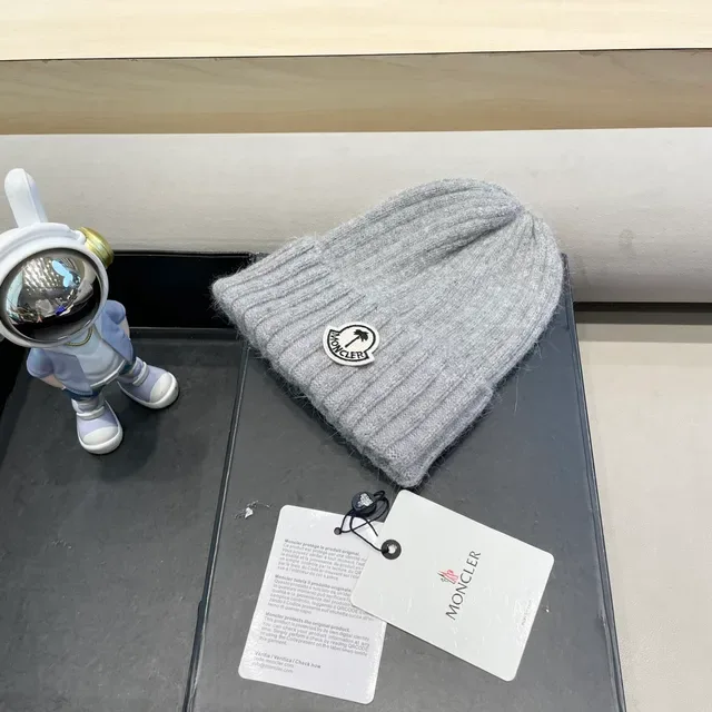 Moncler Gorro Cinza Malha Punho Dobrado 9