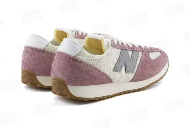 New Balance 327 حذاء أسلوب حياة من السويد والميش بلون وردي غباري 5