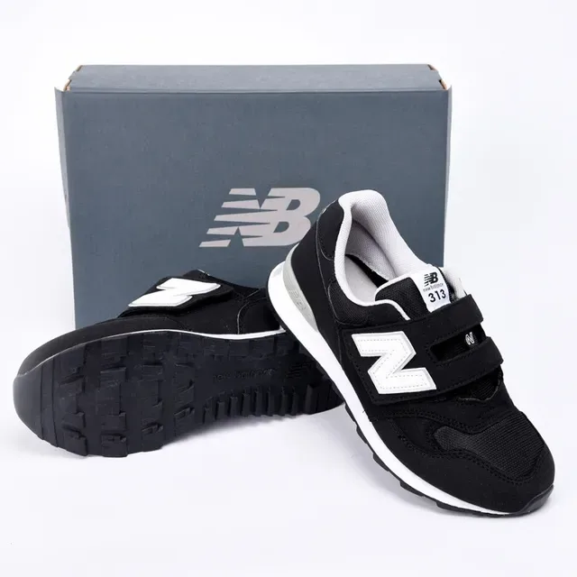New Balance 574 Black White Gray Kids Lifestyle Sneakers 8