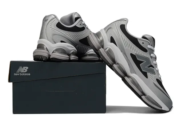 New Balance 9060 Gray and Black Lifestyle Sneakers 6