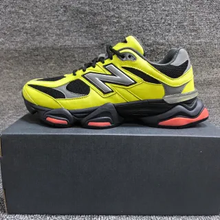 New Balance 9060 黄黑灰珊瑚厚底运动鞋