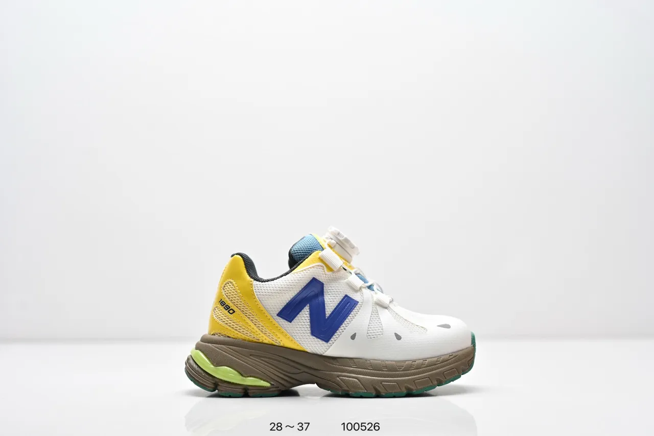 New Balance 990 Branco Amarelo Solado médio Malha e Sobreposições Sintéticas Tênis Chunky 3