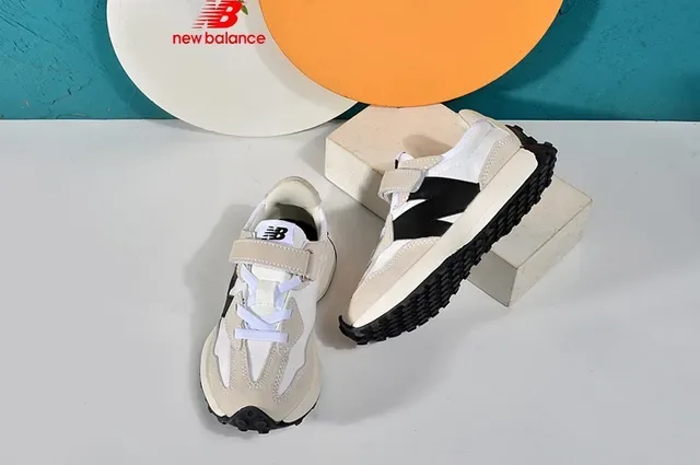 New Balance Beige Noir Retro Runner Velcro Sangle Baskets Lifestyle 5