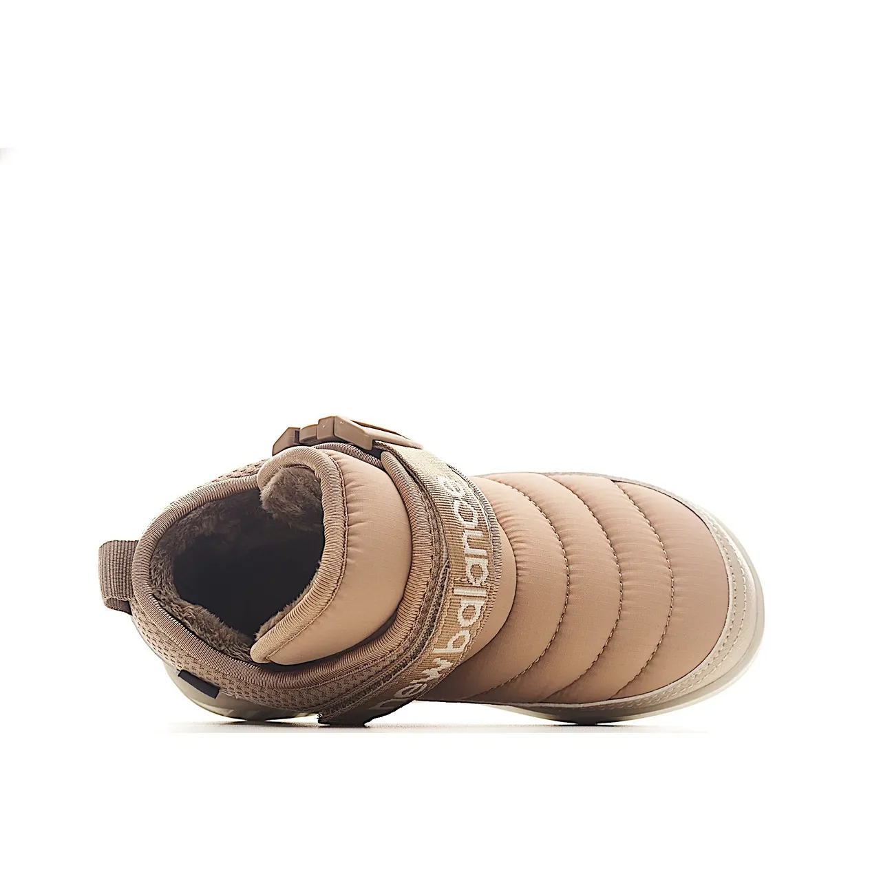 New Balance Beige White Quilted Padded Upper Single-Strap Buckle Closure Lifestyle Sneakers 6