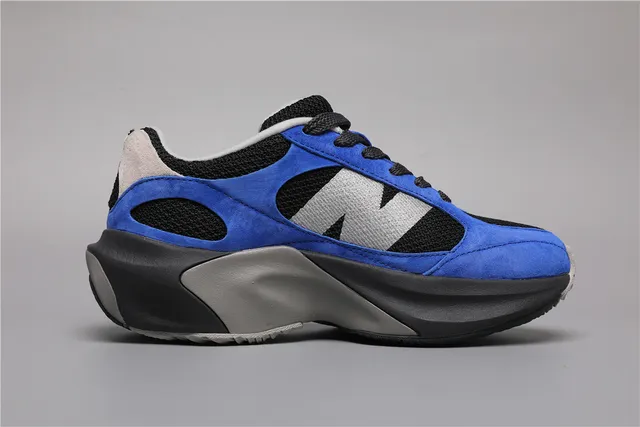 New Balance Sneakers chunky bleu noir bold en suede et mesh oversized gris 'N' logo 8