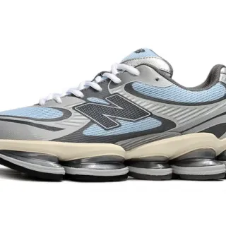 New Balance Azul cinza Segmented Pod Midsole Mesh-Synthetic Hybrid Upper tênis de corrida