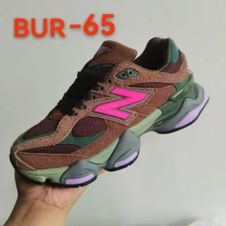 New Balance 棕绿色 多层中底 麂皮和网面拼接 厚底运动鞋