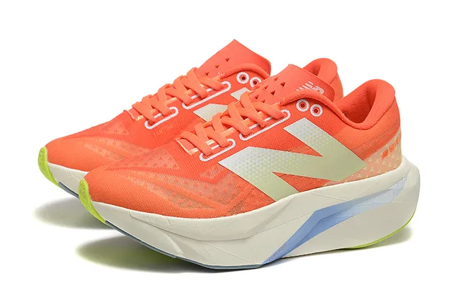 New Balance FuelCell Elite Orange White Engineered Mesh Upper Sculpted Multi-Density Midsole Running Shoes 3