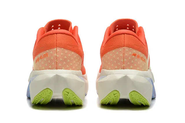 New Balance FuelCell Elite Orange White Engineered Mesh Upper Sculpted Multi-Density Midsole Running Shoes 4