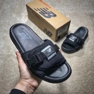 New Balance Slide 黑色 模具脚床 扣带 拖鞋