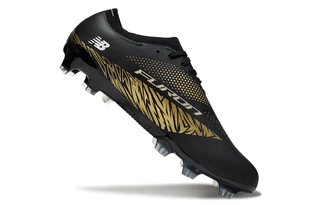 New Balance Speed Ctrl Stud Black Gold Firm-Ground Soccer Shoes 2