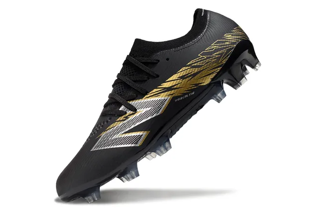 New Balance Speed Ctrl Stud Black Gold Firm-Ground Soccer Shoes 3