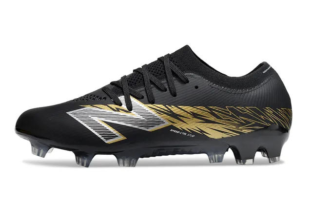 New Balance Speed Ctrl Stud Black Gold Firm-Ground Soccer Shoes 7
