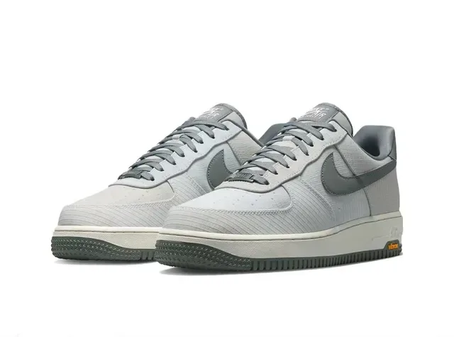 Nike Air Force 1 Gris Supérieure Texturisée Semelle Vibram Chaussures Lifestyle 5