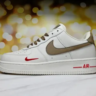 Nike Air Force 1 Low White Taupe Red حذاء أسلوب حياة