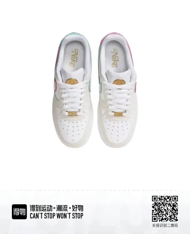 Nike Air Force 1 Off-White خط وردي أسلوب حياة حذاء رياضي 4